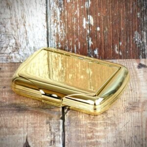Tobacco Tin with Paper Holder Gilt Finish