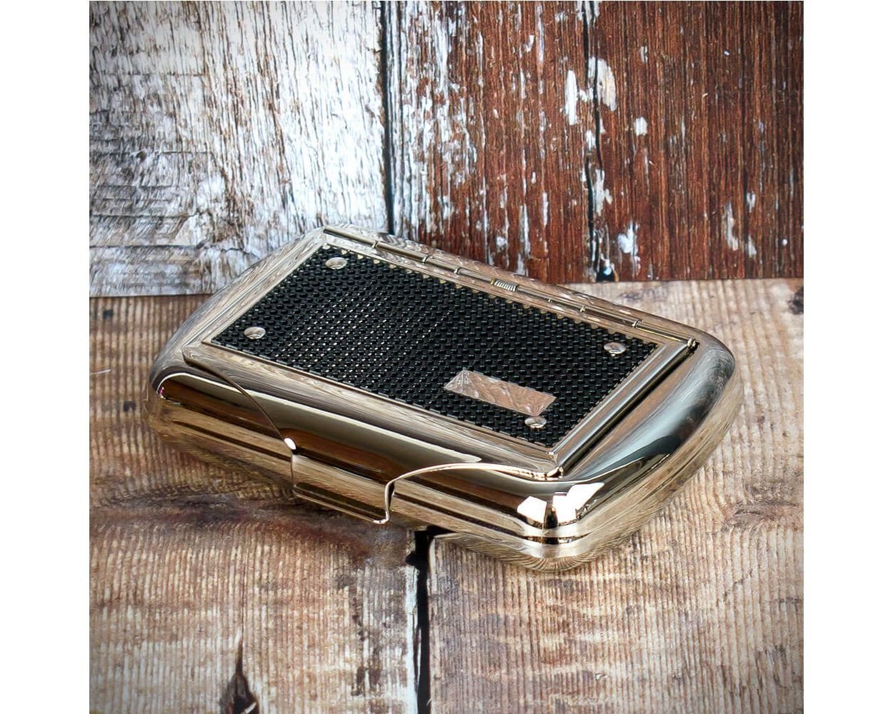 Tobacco Tin with Paper Holder Mesh Finish